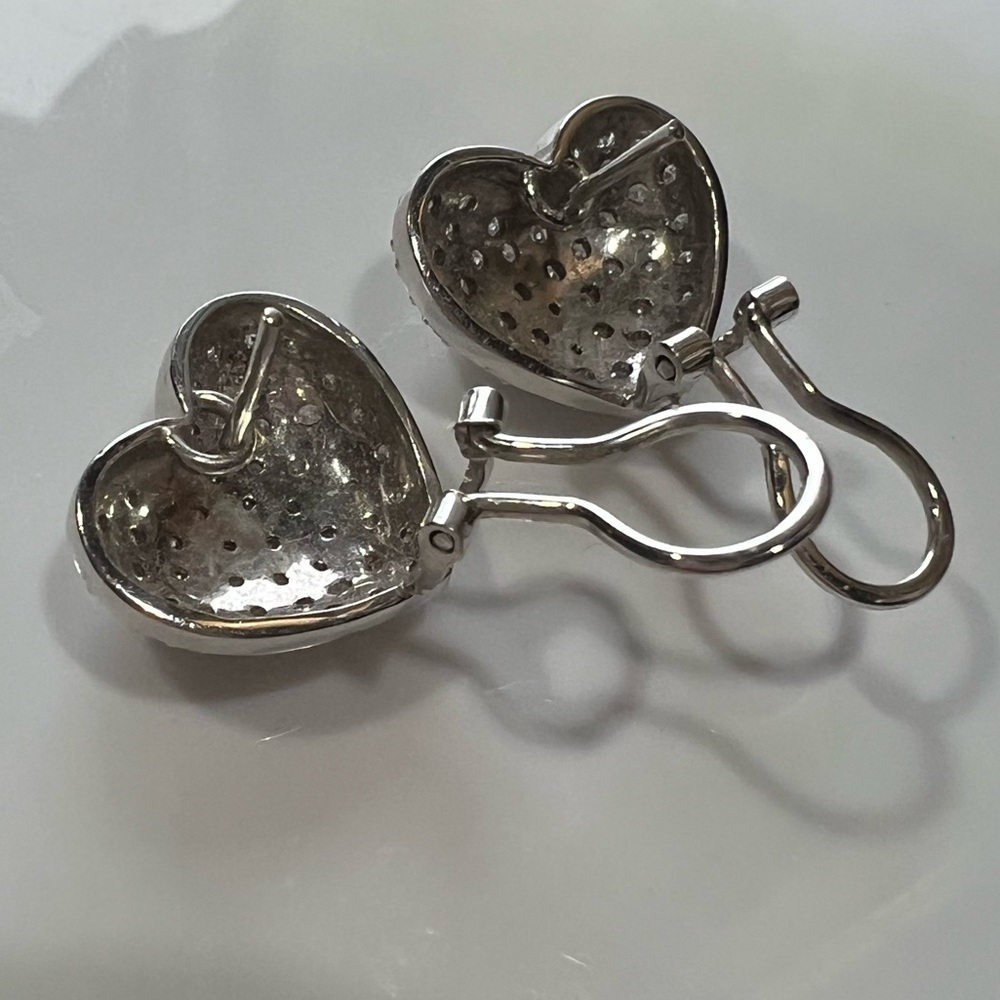 Pave diamond earrings 14k - Picture 9 of 11